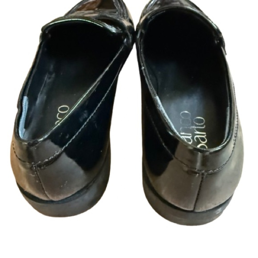 Franco Sarto L’Valera Black Faux Leather Patent Loafers Women’s 6M Slip-On Flats - Picture 2 of 5